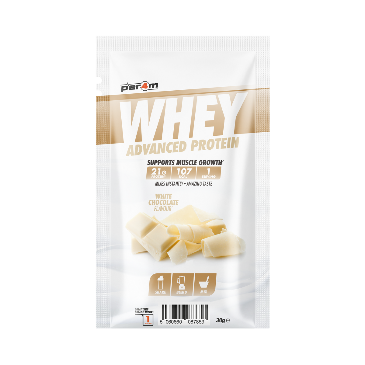 PER4M Whey Protein Sachet 30g White Chocolate