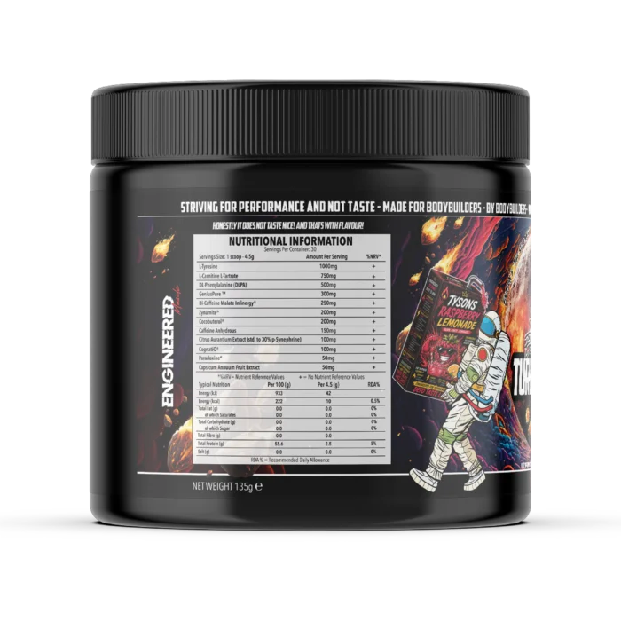 Engineered Muscle Turbo Inferno nutritional information panel - Nutrihacks Cyprus