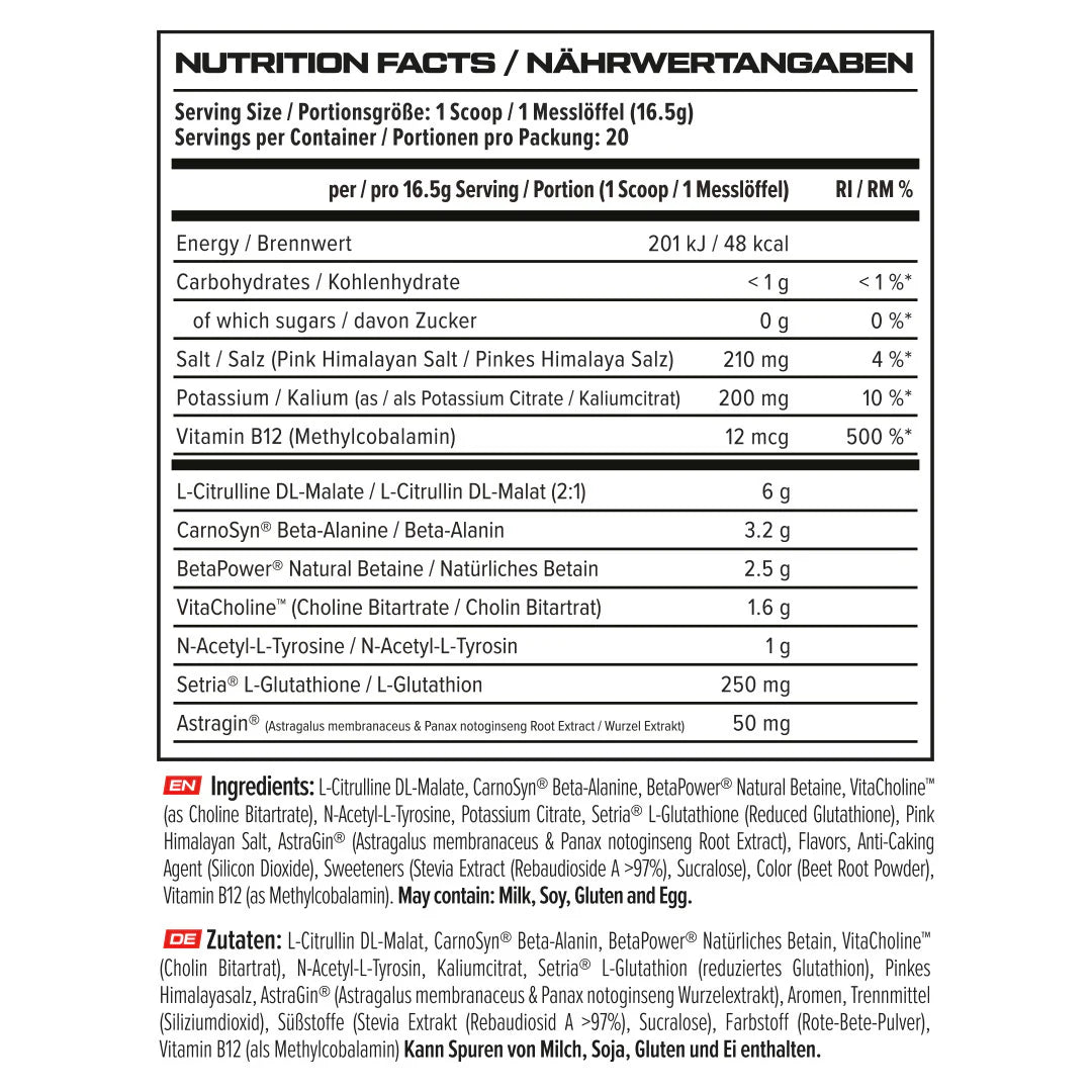 VAST V8 Nitro – Stim-Free Pre-Workout Pump Formula (20 Servings)