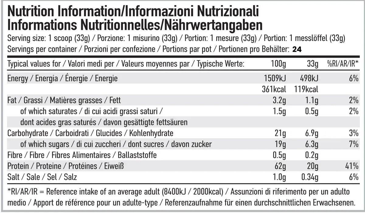 PER4M Advanced Protein Blend 800g nutrition information