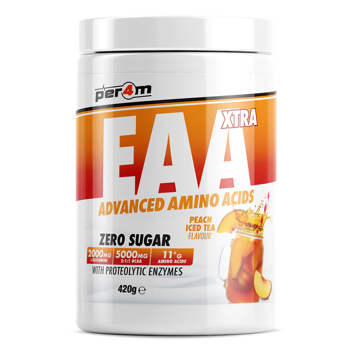 PER4M EAA XTRA Peach Iced Tea essential amino acids powder
