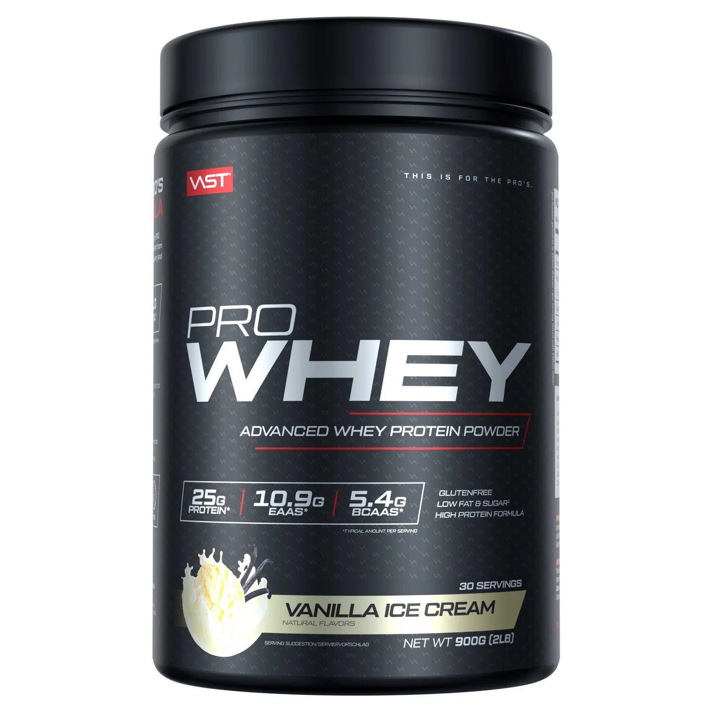 VAST Pro Whey 900g Vanilla Ice Cream whey protein powder
