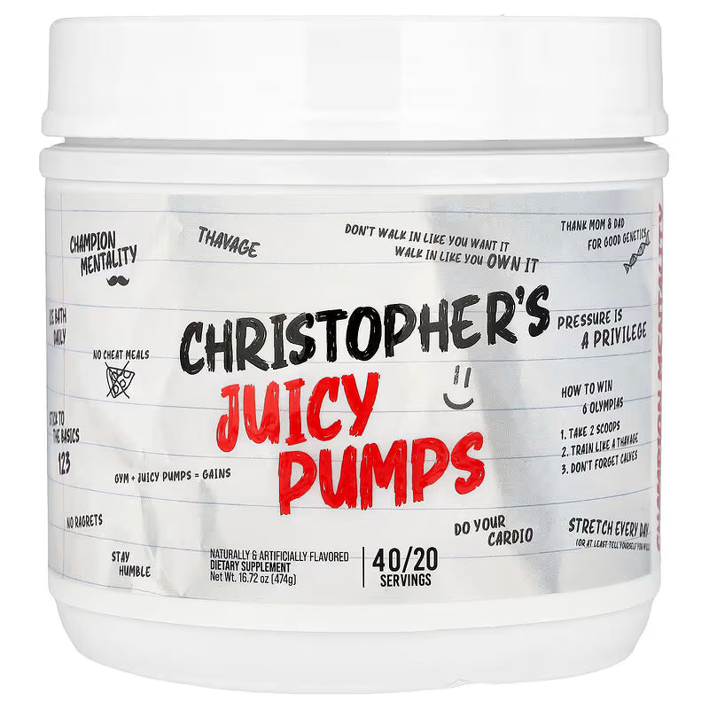 Christopher's Juicy Pumps pre-workout supplement – non-stimulant pump formula