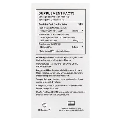 Thorne, Complete Biotic, Frosted Orange, 30 Stick Packs, 1.13 g (0.04 oz) Each