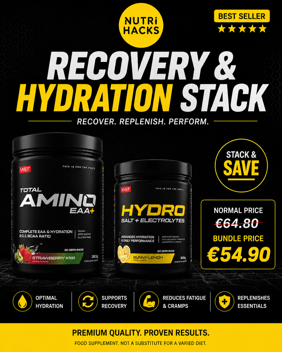 Recovery & Hydration Stack Rainbow Candy supplement Cyprus NutriHacks