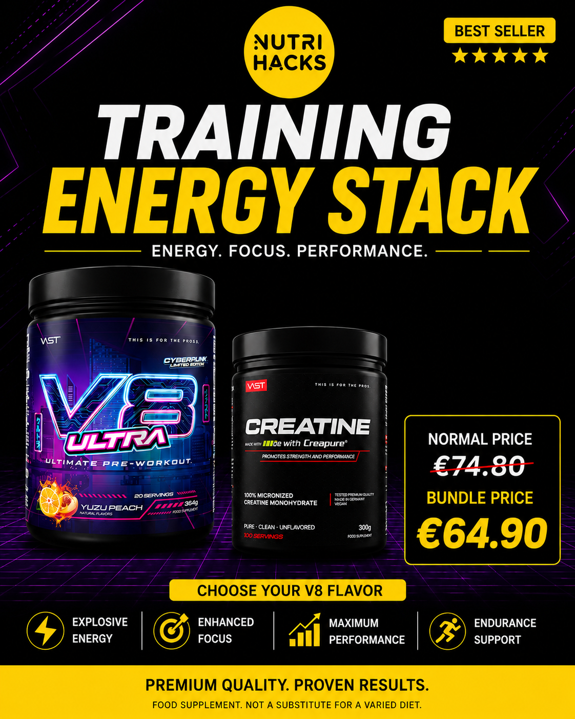 Training Energy Stack Cherry Lime supplement Cyprus NutriHacks