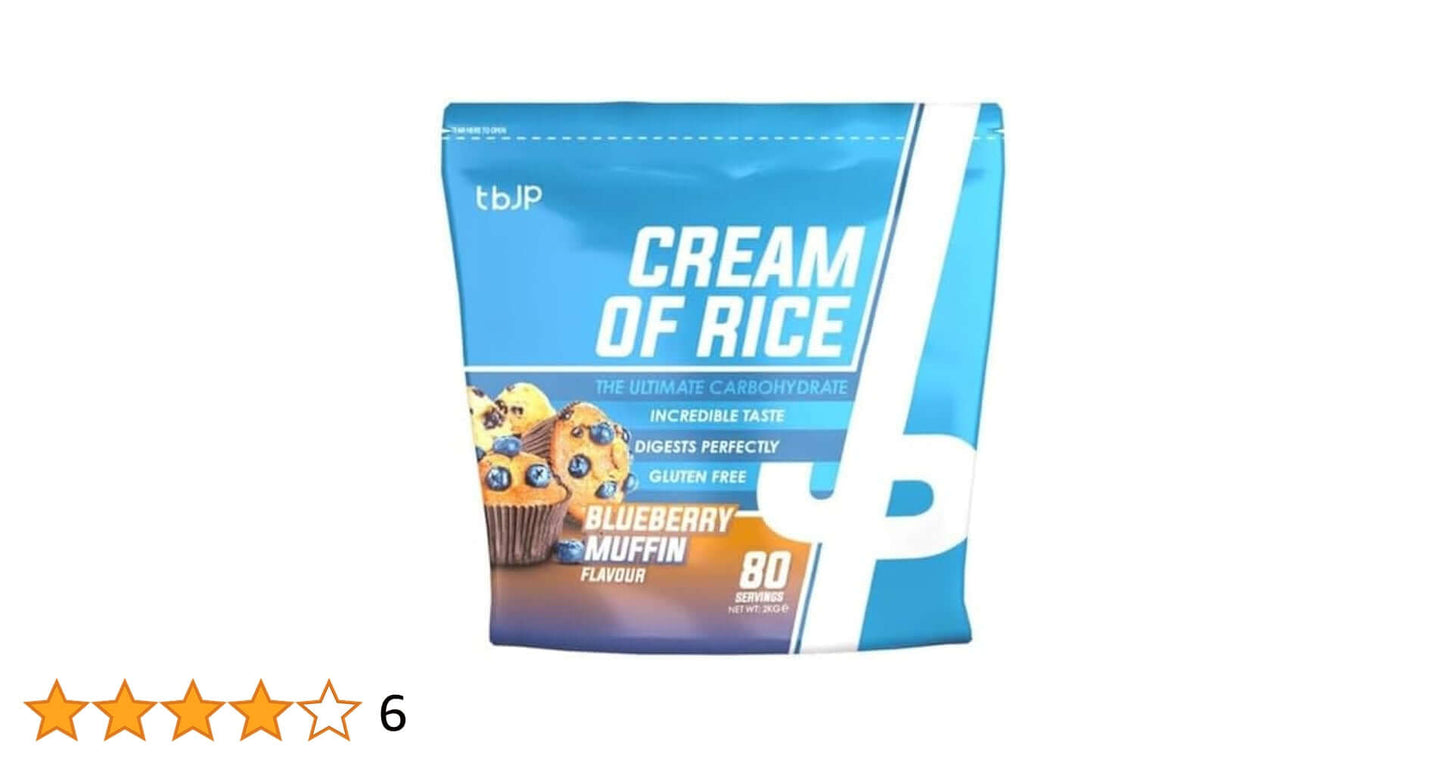 TBJP Cream of Rice 2KG Blueberry Muffin flavor, gluten-free, perfect carbohydrate choice for training and diet.