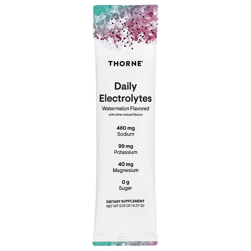 Thorne, Daily Electrolytes, Watermelon, 30 Stick Packs, 0.15 oz (4.37 g) Each
