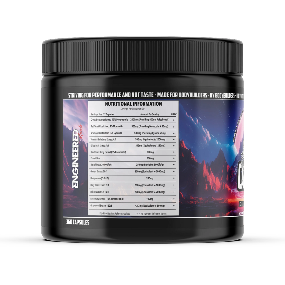 Engineered Muscle Cardiac nutritional information panel - Nutrihacks Cyprus