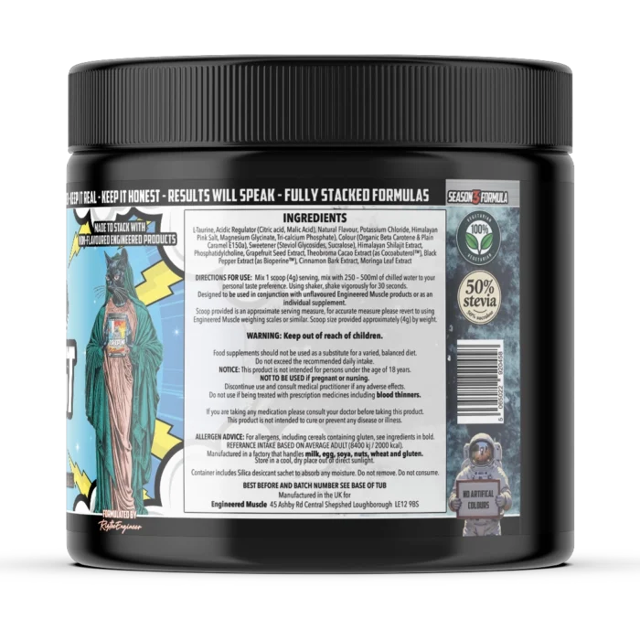 Engineered Muscle Catalyst Engineered Energy ingredients panel