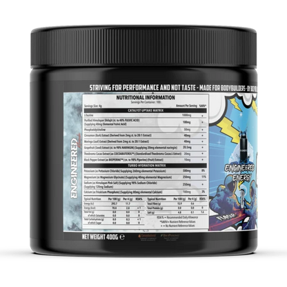 Engineered Muscle Catalyst Engineered Energy nutritional information panel
