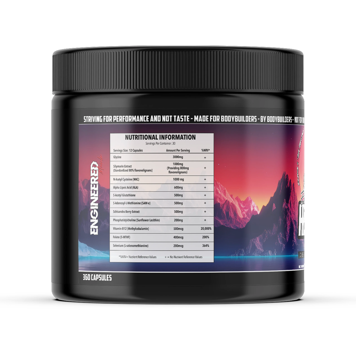 Engineered Muscle Hepatic nutritional information panel - Nutrihacks Cyprus