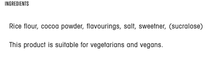 Nutrition facts label showing energy, carbohydrates, protein, fat and salt per 25g serving