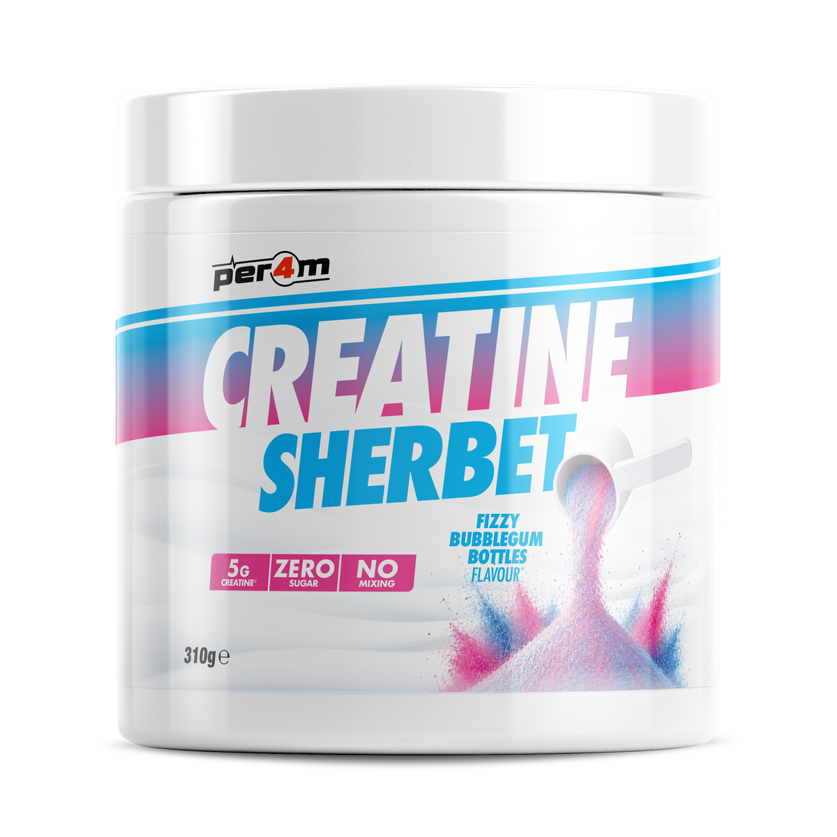 Per4m Creatine Sherbet 310g - Fizzy Bubblegum Bottles