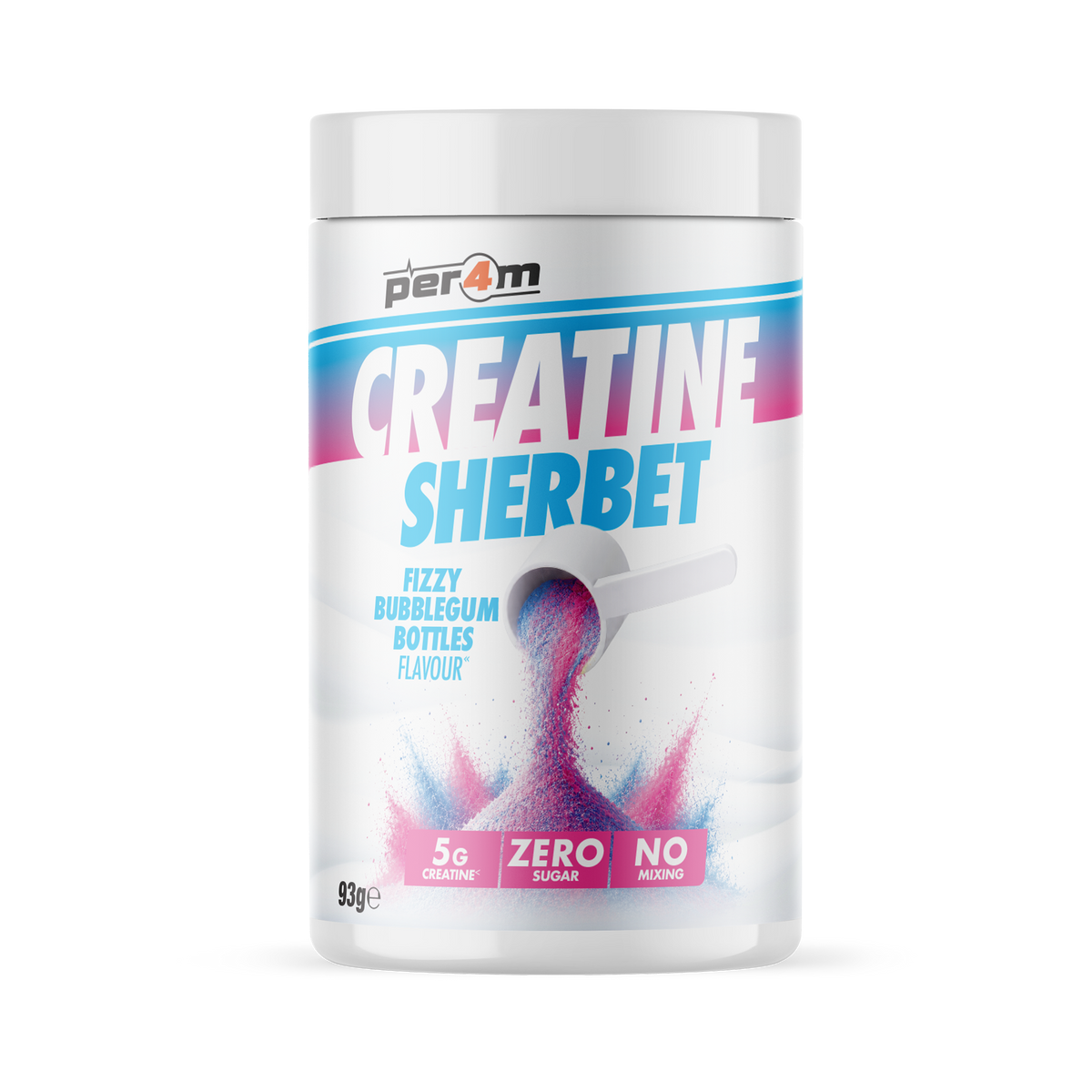 Per4m Creatine Sherbet 93g Mini - Fizzy Bubblegum Bottles