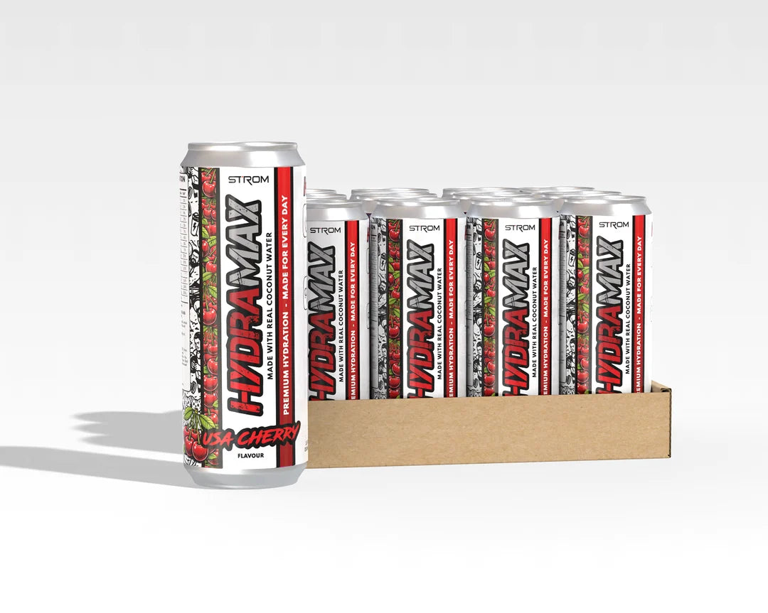 Strom HydraMAX USA Cherry hydration drink case of 12 x 500ml cans
