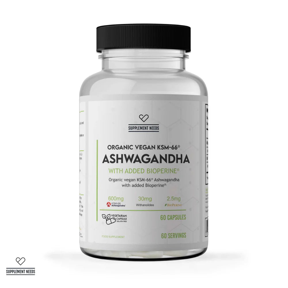 SUPPLEMENT NEEDS ASHWAGANDHA ORGANIC VEGAN KSM-66 - 60 CAPSULES