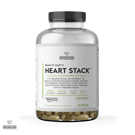 SUPPLEMENT NEEDS Heart Stack - 180 capsules, high-quality health supplement with antioxidants and essential ingredients.