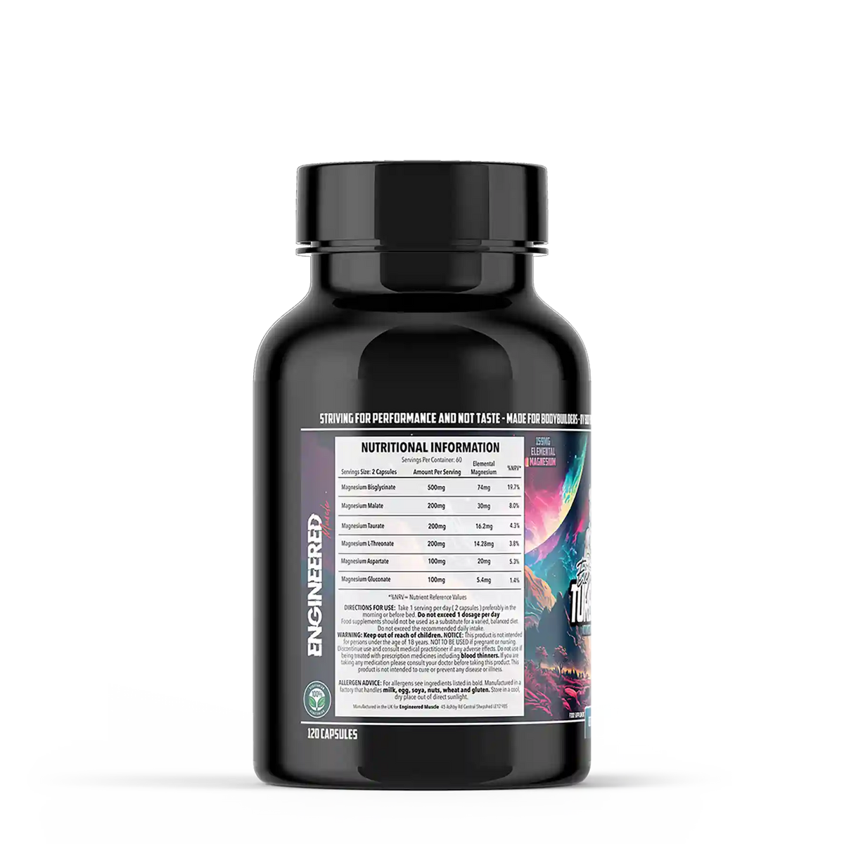 Engineered Muscle TurboMag ingredients panel - Nutrihacks Cyprus