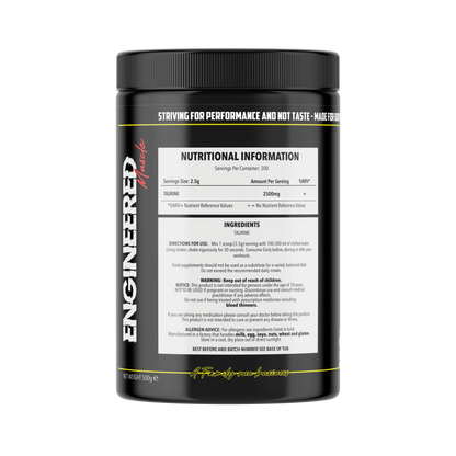 Engineered Muscle Taurine ingredients panel - Nutrihacks Cyprus