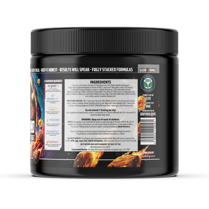 Engineered Muscle Turbo Inferno ingredients panel - Nutrihacks Cyprus