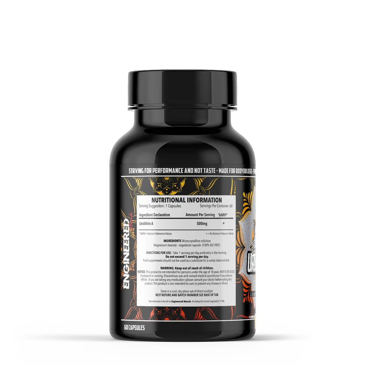 Engineered Muscle Urolithin A ingredients panel - Nutrihacks Cyprus