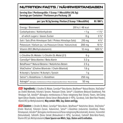 VAST V8 Nitro – Stim-Free Pre-Workout Pump Formula (20 Servings)