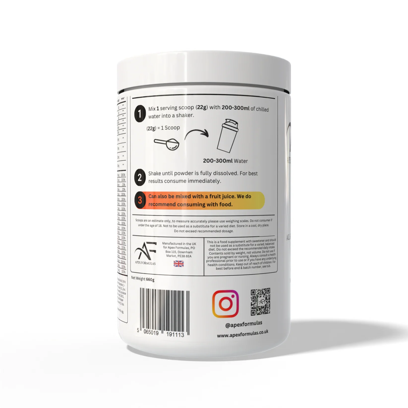 Apex Formulas Morning Ritual Citrus Punch 30 servings daily health formula
