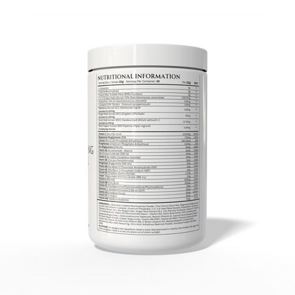Apex Formulas Morning Ritual supplement facts and ingredients panel