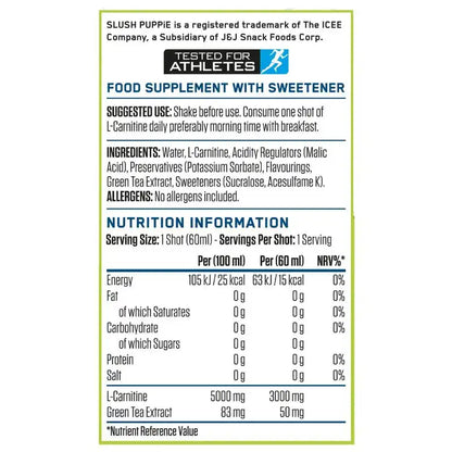 Applied Nutrition L-Carnitine Shot nutritional information