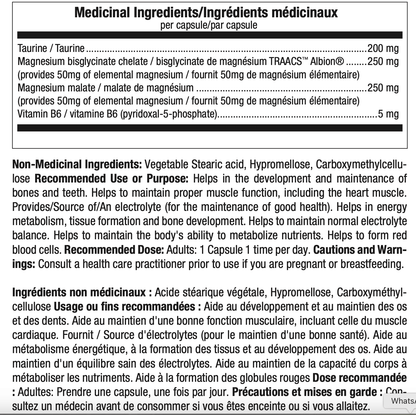 Supplement facts label for ATP Labs SynerMag magnesium capsules showing medicinal ingredients and dosage