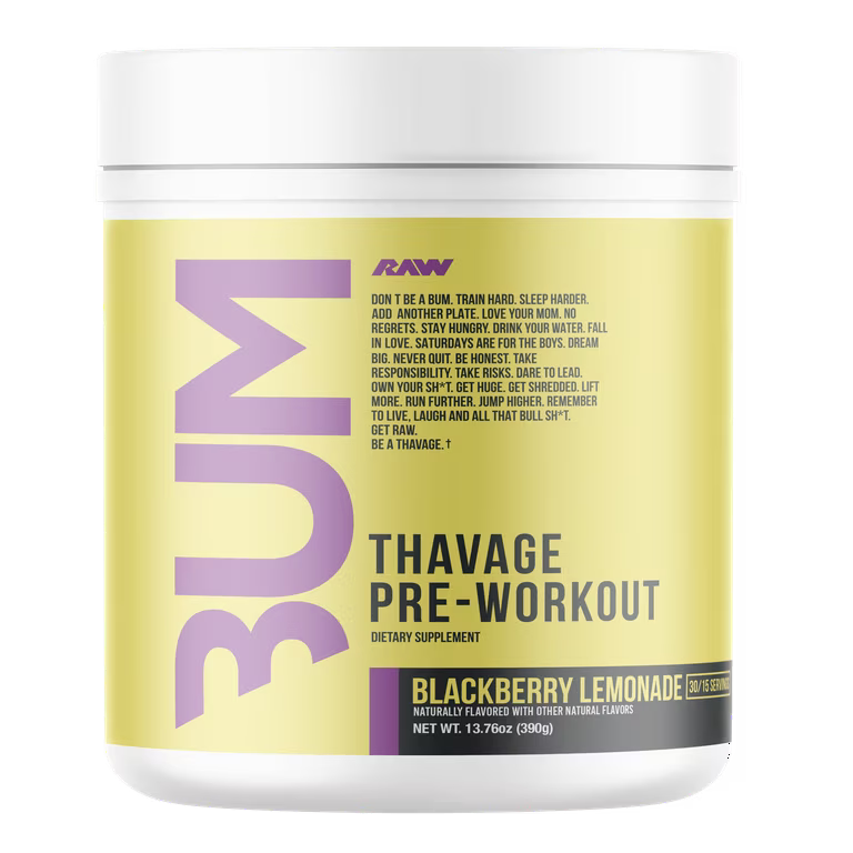 BUM Thavage Pre Workout Blackberry Lemonade performance pre workout supplement tub Nutrihacks Cyprus