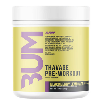 BUM Thavage Pre Workout Blackberry Lemonade performance pre workout supplement tub Nutrihacks Cyprus