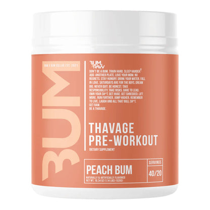 BUM Thavage Pre Workout Peach Bum performance pre workout supplement tub Nutrihacks Cyprus