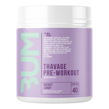 BUM Thavage Pre Workout Rocket Candy performance pre workout supplement tub Nutrihacks Cyprus
