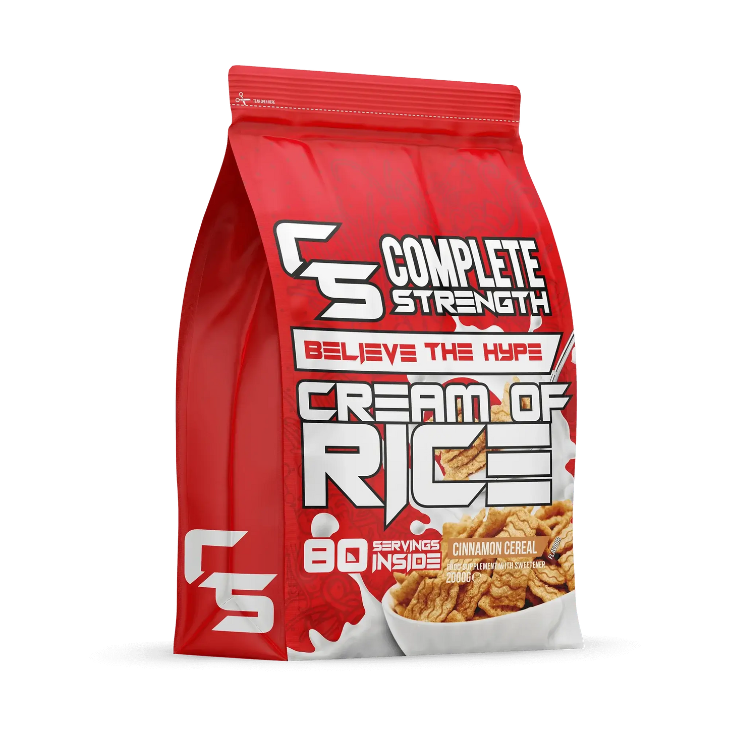 Complete Strength Cream of Rice cinnamon cereal flavor pouch