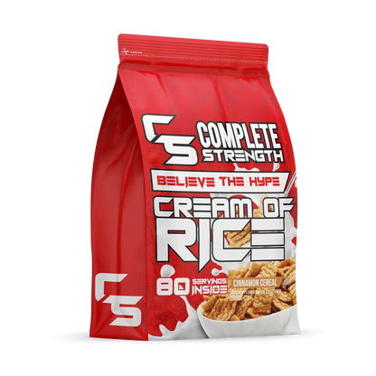 Complete Strength Cream of Rice cinnamon cereal flavor pouch
