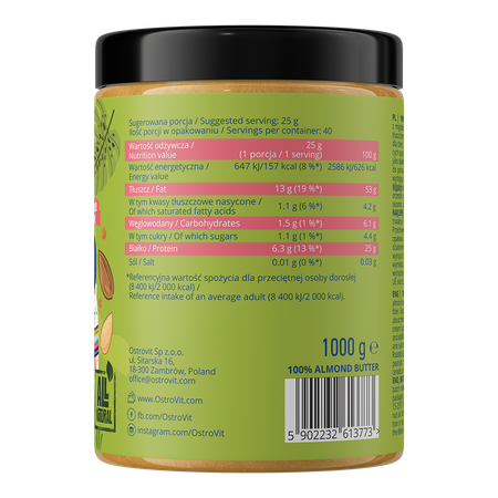 OstroVit 100% Almond Butter 1KG