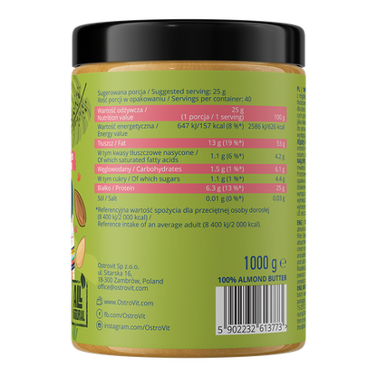 OstroVit 100% Almond Butter 1KG