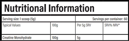 SUPPLEMENT NEEDS CREATINE MONOHYDRATE - 500G