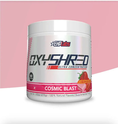 EHP Labs OxyShred Thermogenic Fat Burner in Cosmic Blast flavor, 60 servings, promoting fat loss and boosting metabolism.