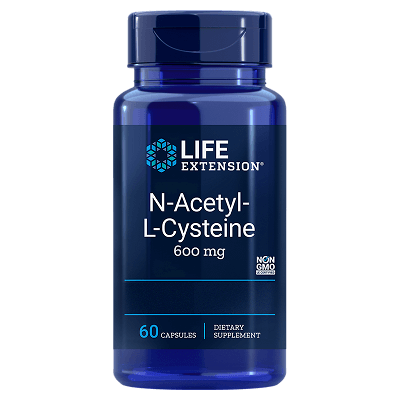 Life Extension N Acetyl L Cysteine 600 mg capsules dietary supplement bottle