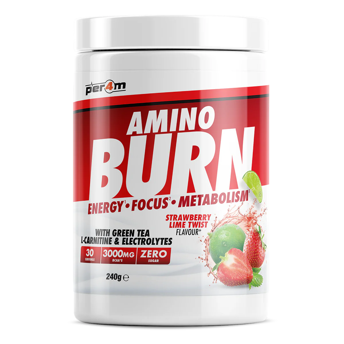 PER4M Amino Burn Strawberry Lime Twist amino acid supplement