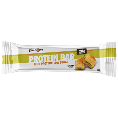 Single PER4M Baklava protein bar in individual wrapper