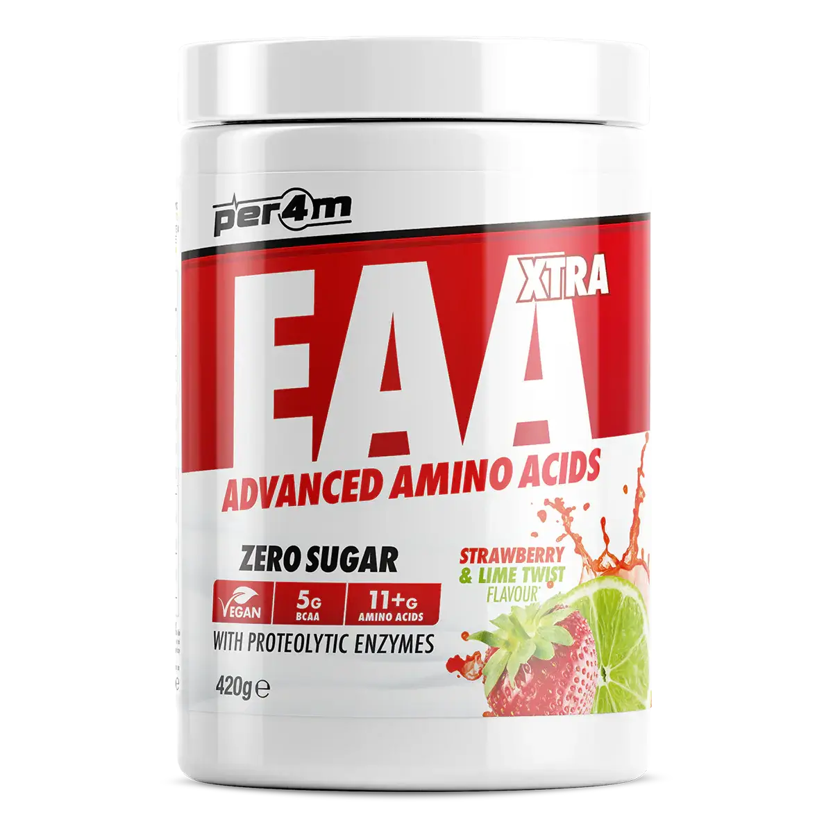 PER4M EAA XTRA Strawberry & Lime essential amino acids powder