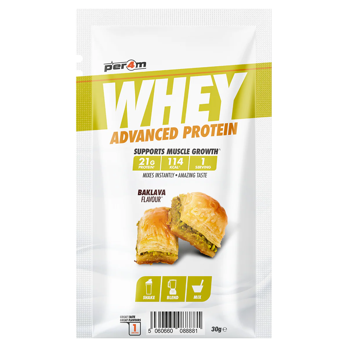 PER4M Whey Advanced Protein Baklava sample sachet 30g