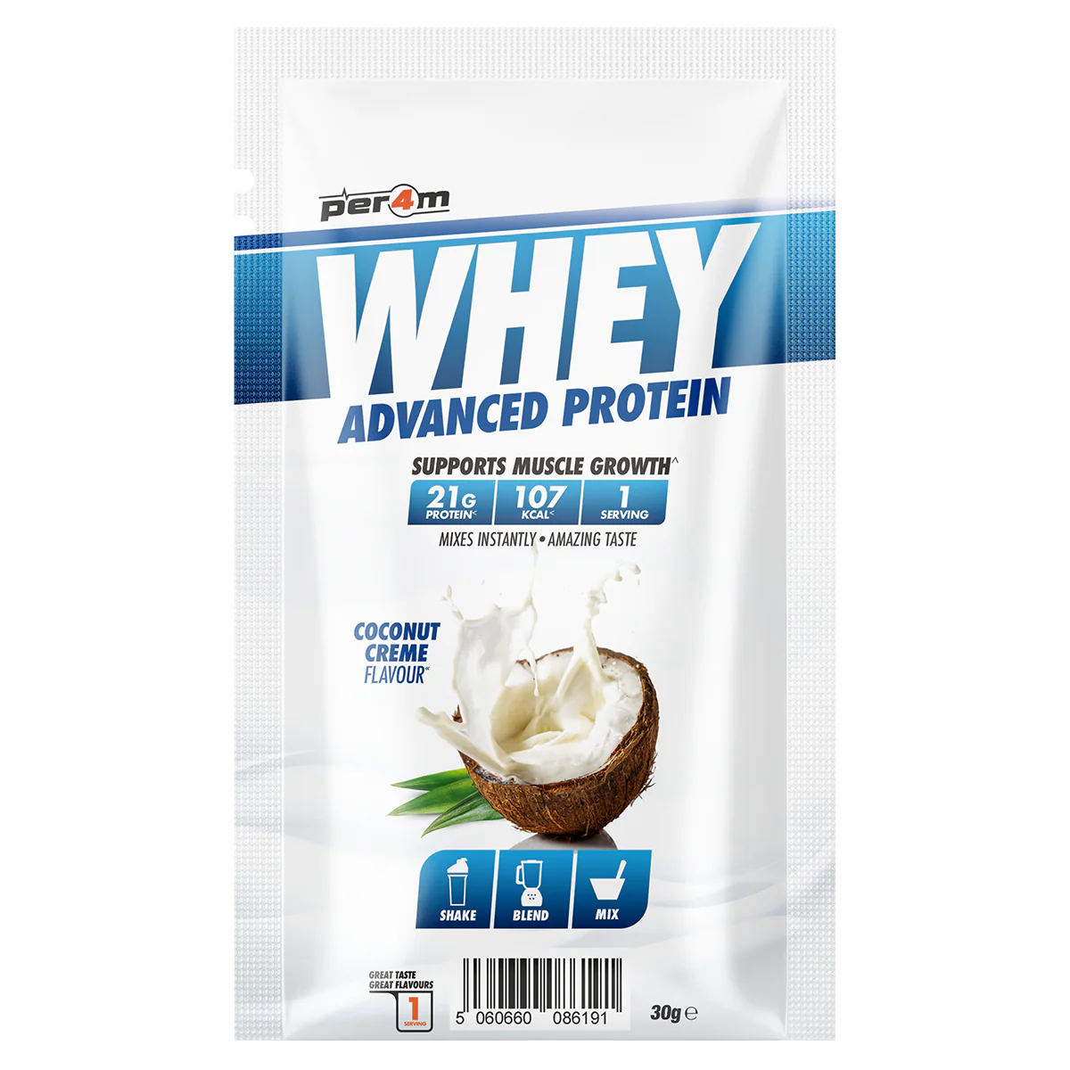 PER4M Whey Advanced Protein Coconut Creme sample sachet 30g