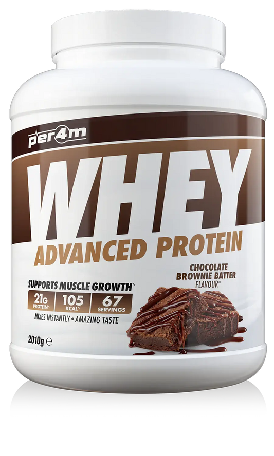 Per4m Whey Advanced Protein Chocolate Brownie flavour tub