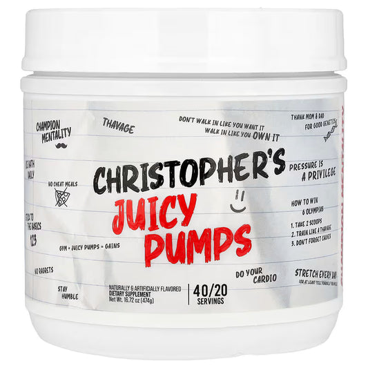 Raw Nutrition Christopher’s Juicy Pumps pump pre workout supplement 40 servings