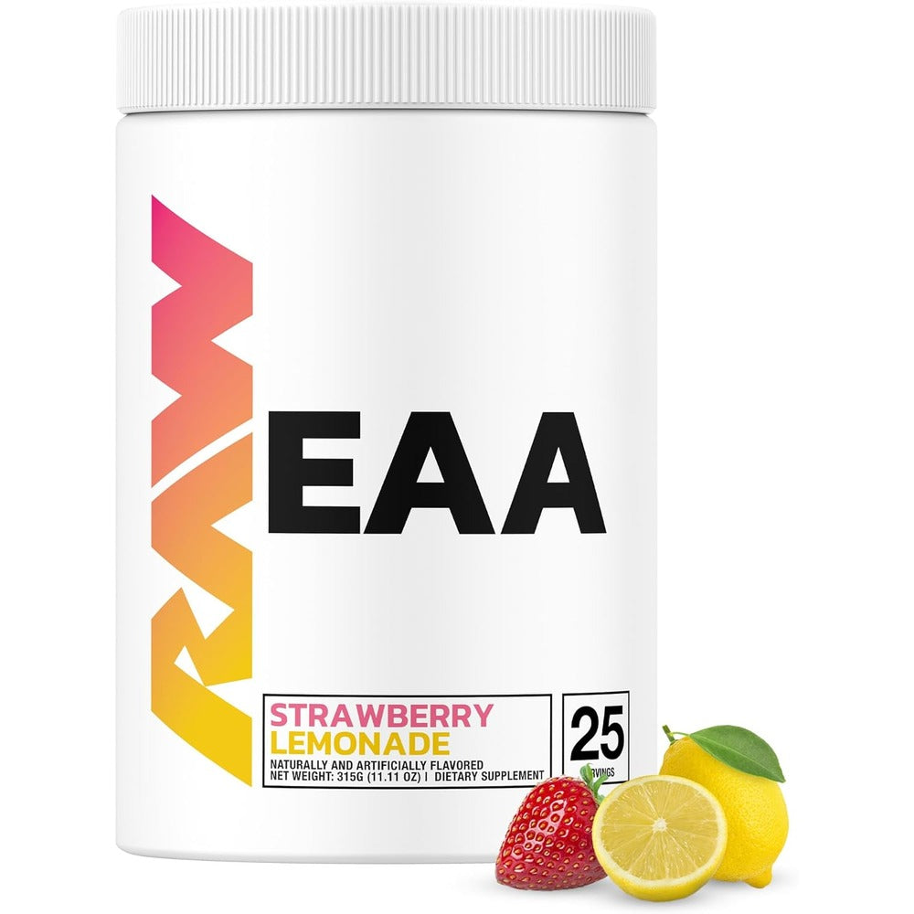 Raw Nutrition EAA Strawberry Lemonade 25 servings essential amino acids intra workout supplement Nutrihacks Cyprus